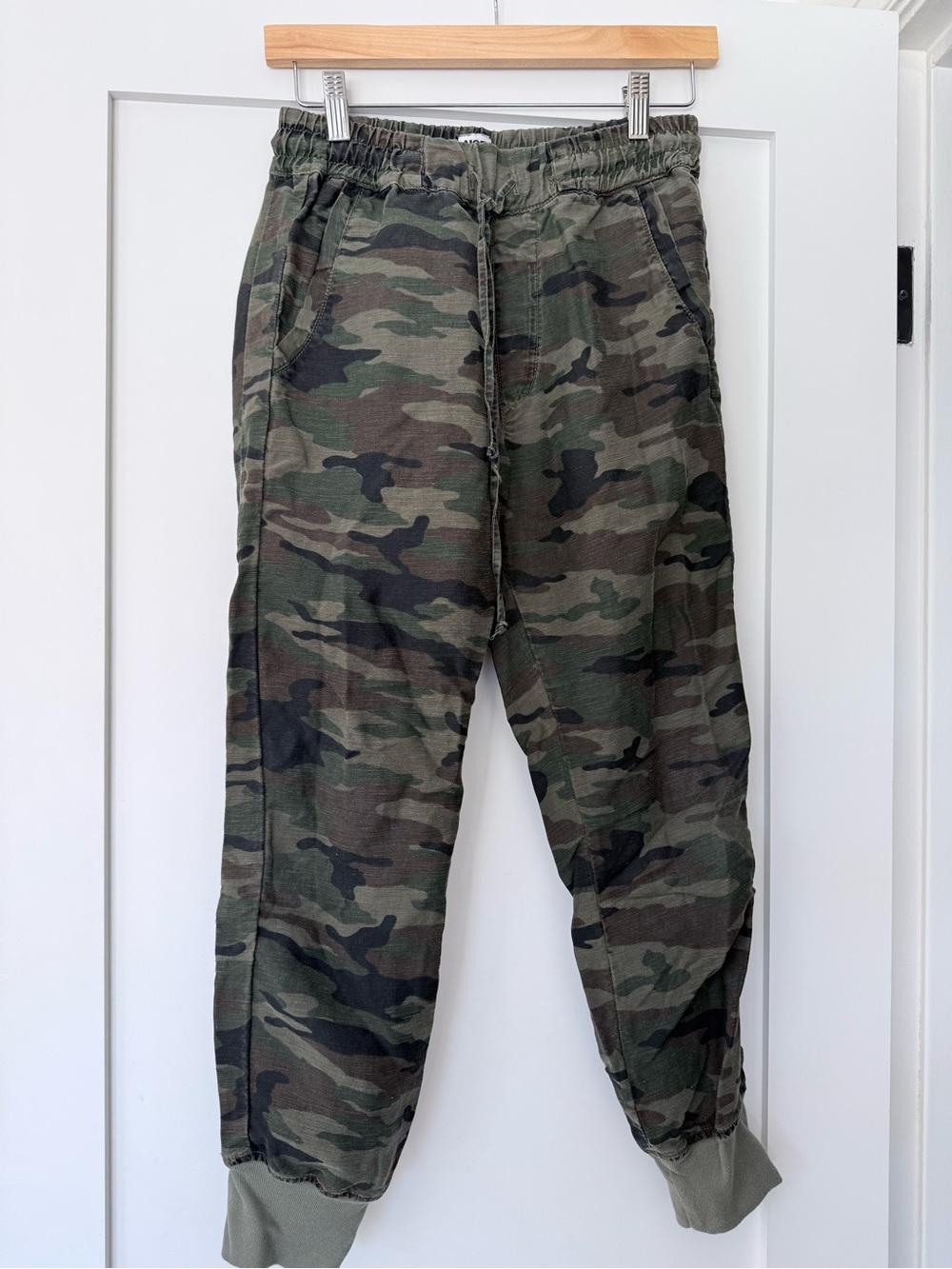 NSF Women’s Camo Elastic-Waist Cargo Joggers - Olive Green - Picture 2 of 3